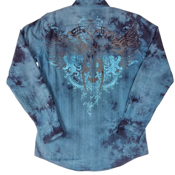 HELIX Men Sz S Black Textured Button Shirt Exclusive Design 100% Cotton - Picture 2 of 10